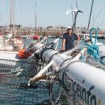Vu du Trimaran USE IT AGAIN avec le mât couché